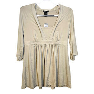 Grace Elements Size Medium Light Sage Pastel Green Blouse Boho NEW NWT Stretchy